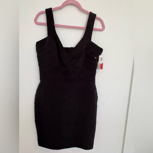Night Way Collections | Zipper Back Cocktail Dress | Sz L | Black | NWT